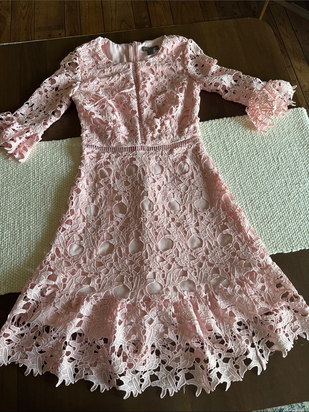 Pink Lace Fit & Flare Dress